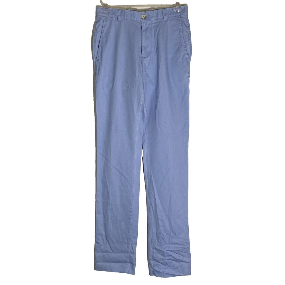 Southern Tide Pants Mens 30xUnf Blue Chino Trim Fit Flat Front Skipjack Casual